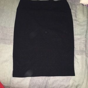 Black pencil skirt with really pretty pattern